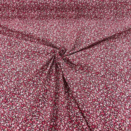 Packed Pink Flowers Cotton Poplin
