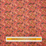 Coral Flowers Cotton Poplin