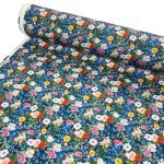 Bright Flowers on Royal Cotton Poplin