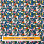 Bright Flowers on Royal Cotton Poplin