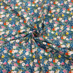 Bright Flowers on Royal Cotton Poplin