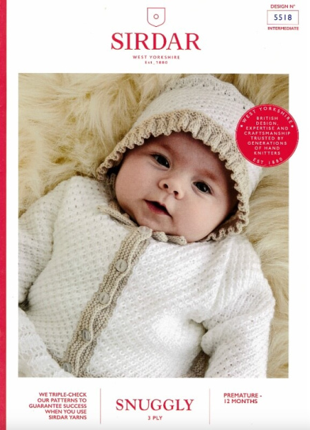 Sirdar Cardigan and Bonnet Pattern 5518