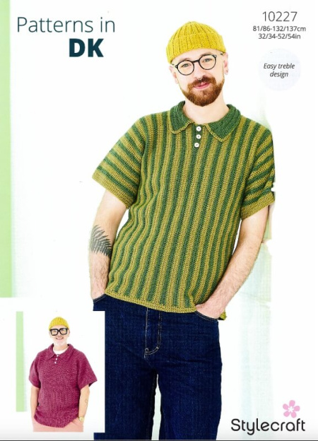 Stylecraft Crochet Stripes and Plain Top Pattern 10227