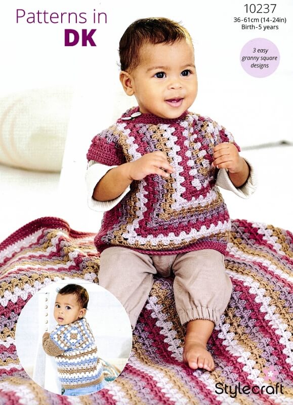 Image of Stylecraft Crochet Tops and Blanket Pattern 10237