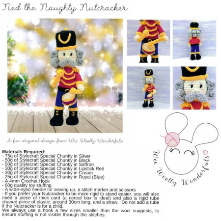 Wee Woolly Wonderful Ned the Naughty Nutcracker Patterns