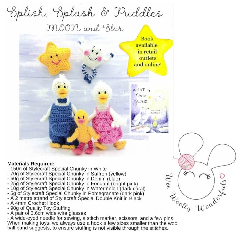 Image of Wee Woolly Wonderful Splish, Splash and Puddles, Moon and Star Patterns