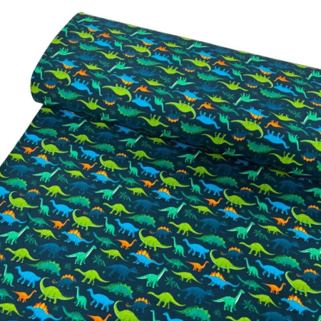 Dinosaur Parade Cotton Jersey