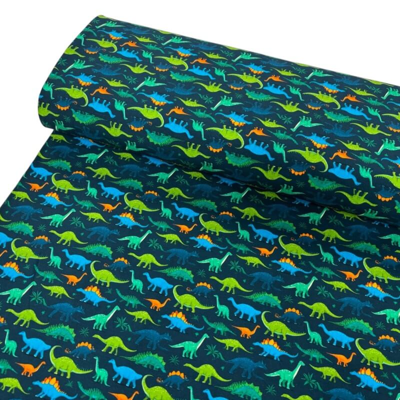Image of Dinosaur Parade Cotton Jersey