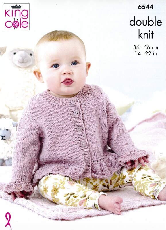 Image of King Cole Cardigans, Blanket and Hat Pattern 6544