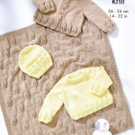 King Cole Cardigan, Sweater, Hat and Blanket Pattern 6545