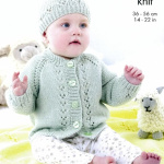 King Cole Cardigans, Blanket and Hat Pattern 6547