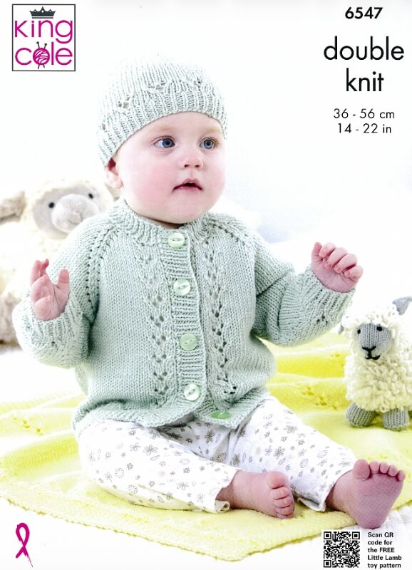 Image of King Cole Cardigans, Blanket and Hat Pattern 6547