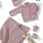 King Cole Crochet Baby Shell Stitch Set Pattern 6587