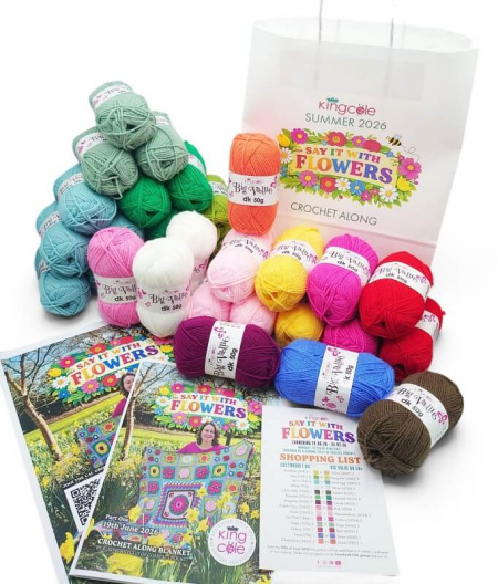King Cole Crochet Along Say It With Flowers Blanket 2026 CAL Yarn Pack