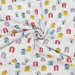 Beach Huts Quilting Cotton