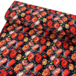 Red Peonies Cotton Jersey