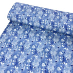 Blue Flower Stems French Terry Jersey