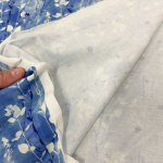 Blue Flower Stems French Terry Jersey