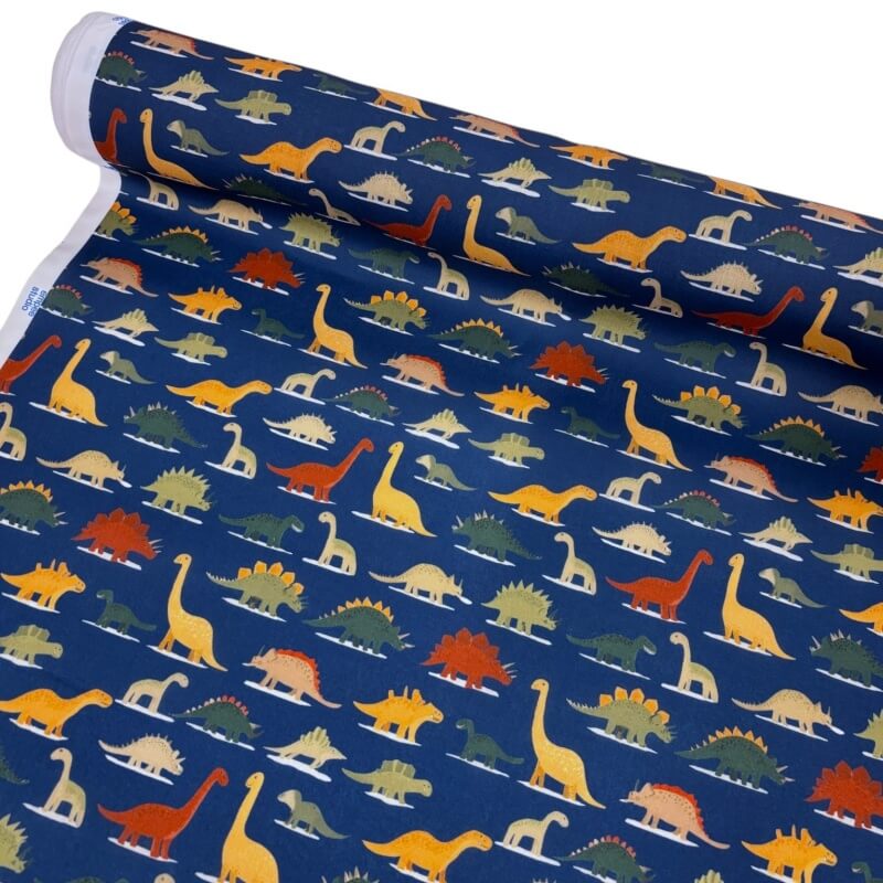 Image of Dinosaurs Navy Polycotton