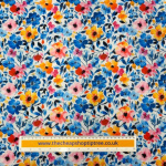 Blue Blossoms Polycotton