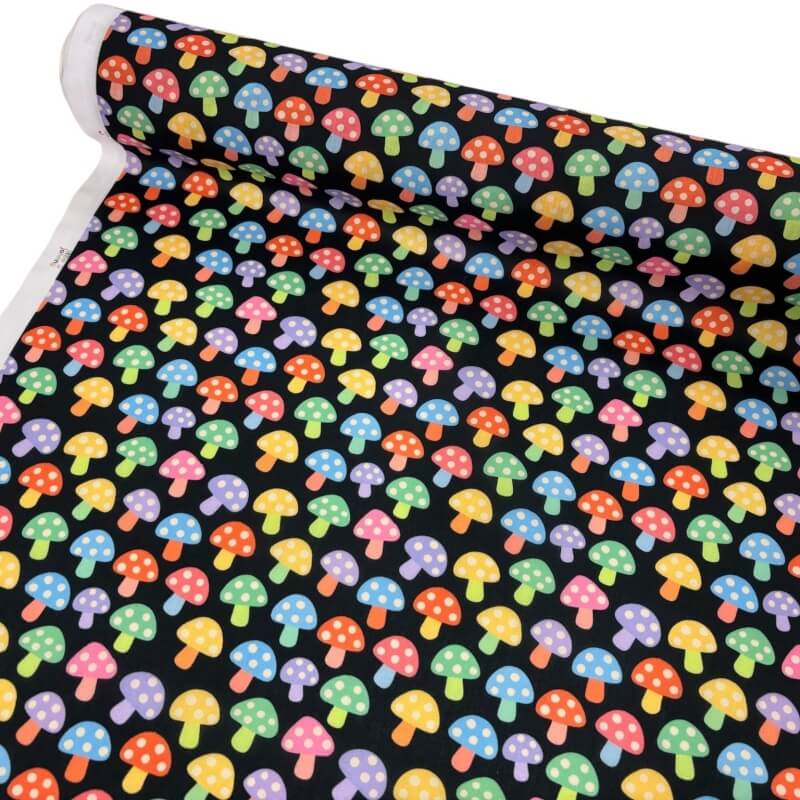 Image of Rainbow Toadstools Polycotton