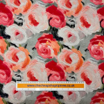 Artist's Painted Roses Cotton Poplin