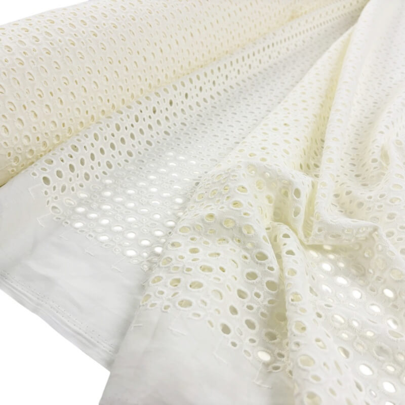 Image of Cream Circles Embroidery Anglais