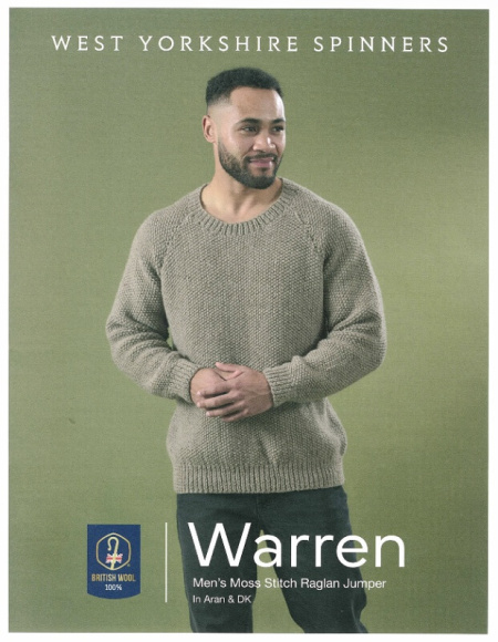 West Yorkshire Spinners Men's Moss Stitch Jumper Pattern Warren