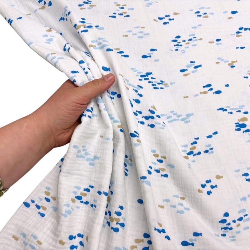 Image of Blue Fish Double Gauze