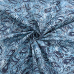 Blue Paisley Dressmaking Cotton Batik