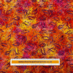 Orange Paisley Dressmaking Cotton Batik