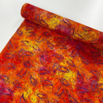 Orange Paisley Dressmaking Cotton Batik