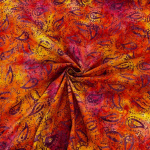 Orange Paisley Dressmaking Cotton Batik