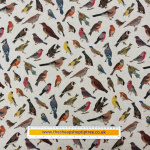 British Birds Linen Look Panama