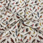 British Birds Linen Look Panama