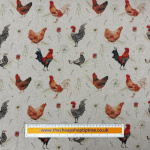 Chickens Linen Look Panama