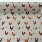 Chickens Linen Look Panama