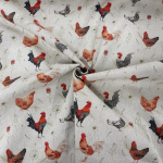 Chickens Linen Look Panama