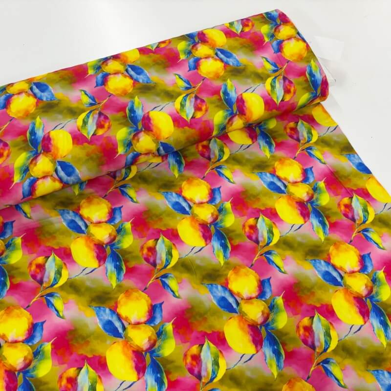Image of Sunset Lemons Viscose Sateen