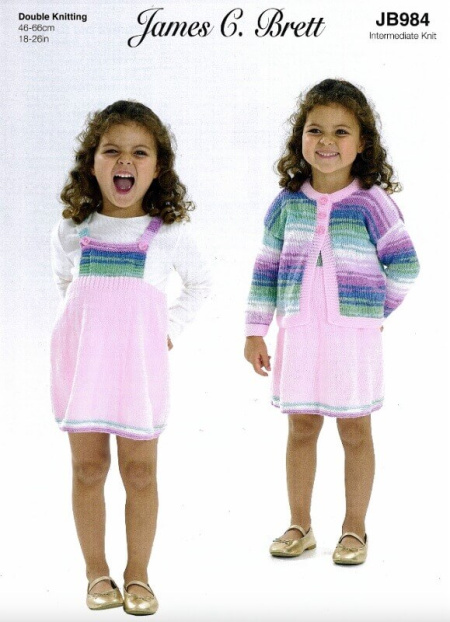 James Brett Dress and Cardigan Pattern JB984