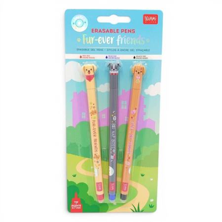 Legami Milano Fur-ever Friends 0.7mm Erasable Pen Set