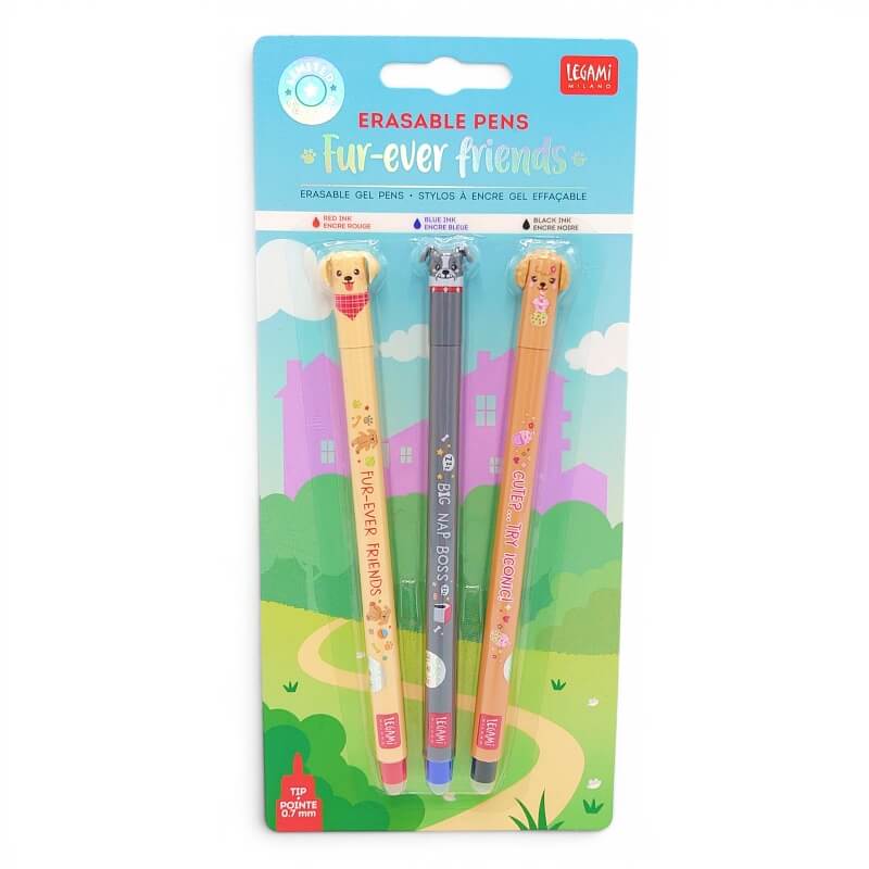 Image of Legami Milano Fur-ever Friends 0.7mm Erasable Pen Set