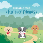 Legami Milano Fur-ever Friends 0.7mm Erasable Pen Set