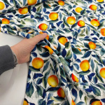 Tropical Oranges Linen Rayon