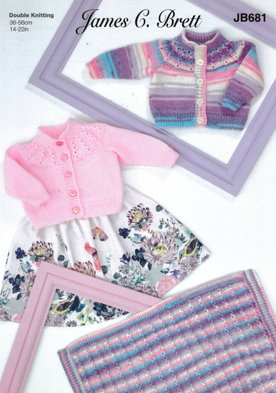 Image of James Brett Cardigan and Blanket Pattern JB681