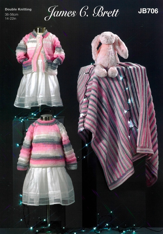 Image of James Brett Cardigan, Sweater and Blanket Pattern JB706