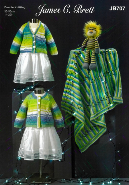 James Brett Cardigans and Blanket Pattern JB707