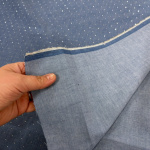 Diamanté Stud Cotton Chambray