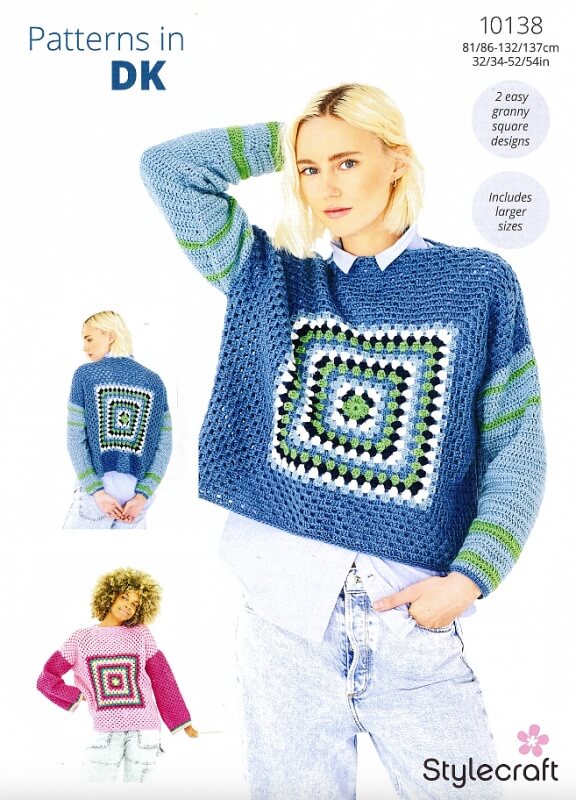 Image of Stylecraft Crochet Sweaters Pattern 10138