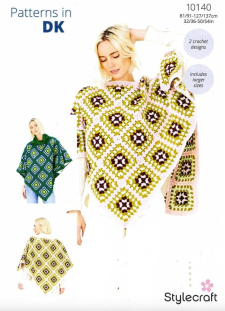 Stylecraft Crochet Poncho Pattern 10140